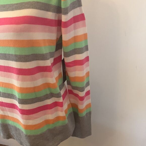Vince Camuto gray pink white striped long sleeve sweater Size M NWT - Picture 3 of 8